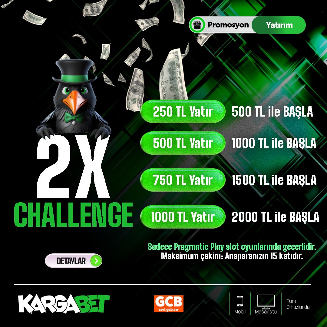 4 baremde yararlanabileceğiniz efsane bonus;

1️⃣250 TL yatır 500 başla
2️⃣500 yatır 1000 başla
3️⃣750 yatır 1500 başla
4️⃣1000 yatır 2000 başla

⚡️ Çevrim Şartı ;

Bonus + yatırım tutarı x 10 çevrim

⭐️ Çekim Şartı;

Çevrim tamamlandıktan sonra çekim serbest!

#KargaBet #kargabet