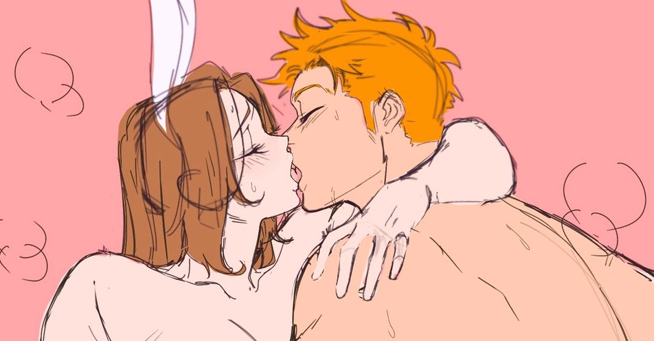 lazyfurball's tweet photo. I’ve realized… I don’t actually draw them making out 🤔🤔 
#BLEACH #ichihime https://t.co/9b4lU1HACY