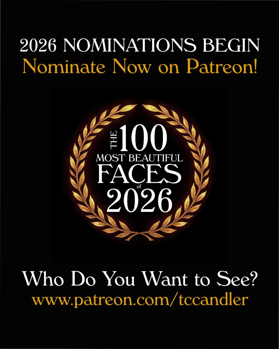 tccandler's tweet image. 2026 NOMINATIONS BEGIN TODAY!!! ( patreon.com/tccandler ) Who do you want to see? Who is your favorite face? Who is most deserving from your country? #tccandler #100Faces #100faces2026 🌷 @tccandler