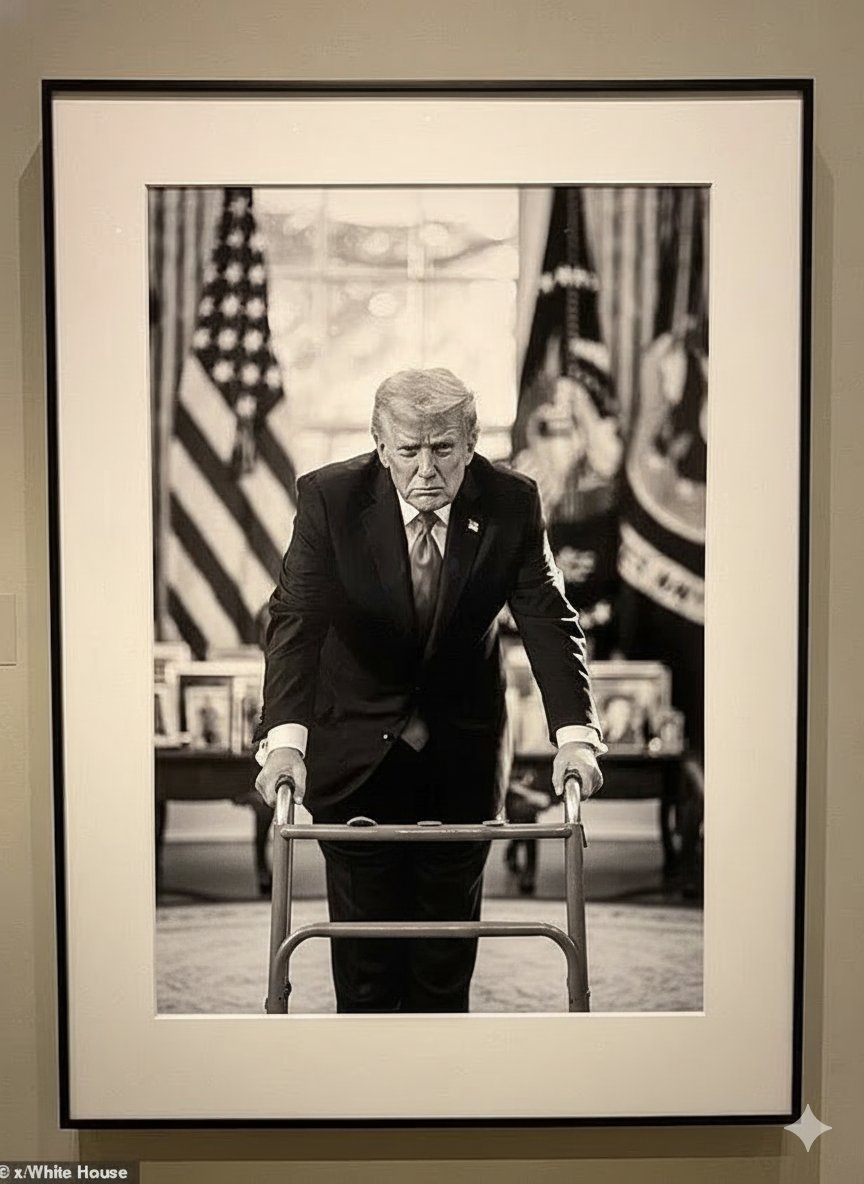 SpaceyJesus's tweet photo. @StandUpForTrmp He can barely walk. https://t.co/8SRjNe6F5t