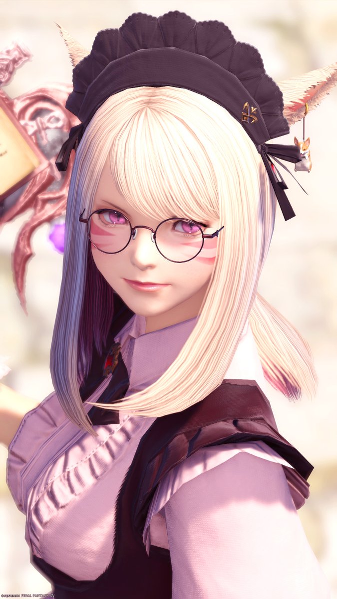 🐈️旦那様、連絡ナシの門限やぶりはいけませんって言ったでしょう…？これはワカラセないといけませんね… ワカラセメイドひなのちゃんです😌（違）  #FF14 #ミコッテ