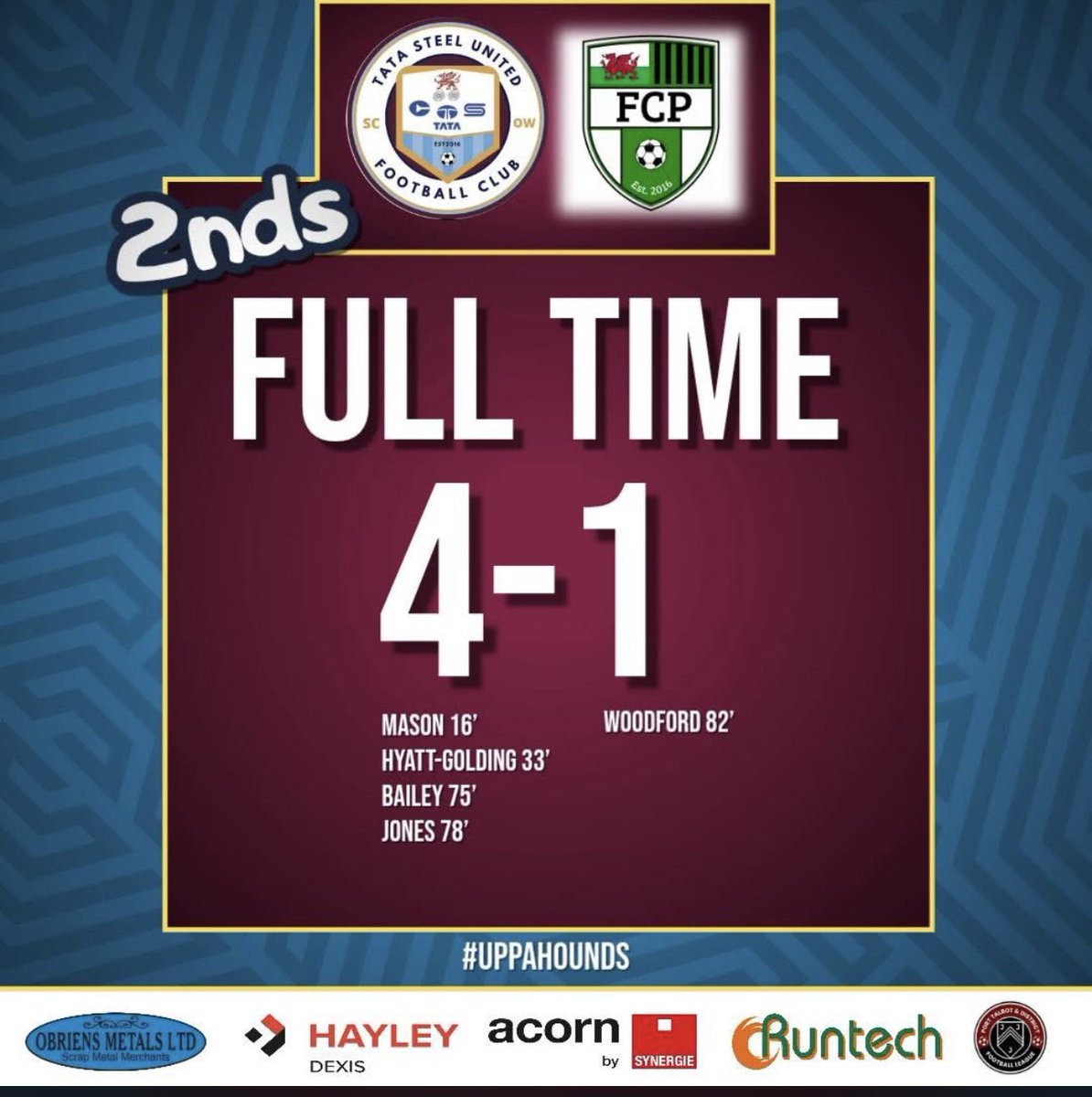 FT | Tata Reserves 4–1 FC Porthcawl Reserves ⚽️

Tata Reserves made it 11 games unbeaten with a brilliant 4–1 win over FC Porthcawl Reserves 👊

The moment of the match belonged to goalkeeper Keenan Bailey who scored a goal-of-the-season contender an outrageous overhead-kick🔥