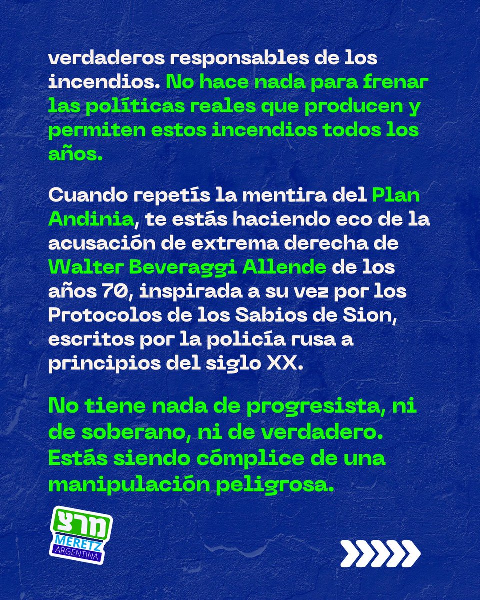 MeretzArgentina's tweet image. No te dejes manipular por teorías conspirativas que esconden las causas reales de los problemas ambientales de nuestro país. No recurras al chivo expiatorio más antiguo de la humanidad: a los judíos o, como se estila ahora, "el sionismo".
Te dejamos información sobre cómo ayudar…