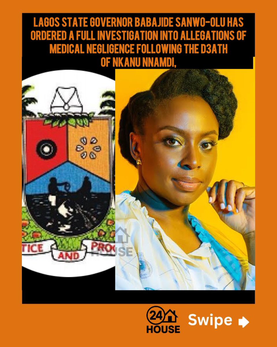 official24house's tweet image. Lagos State Governor Babajide Sanwo-Olu has ordered a full investigation into allegations of medical negligence following the d3ath of Nkanu Namdi, the 21-month-old son of Nigerian author Chimamanda Ngozi Adichie.

📸: X/@followlasg

#NaijaBuzz
#EntertainmentTalk
#TrendingNow