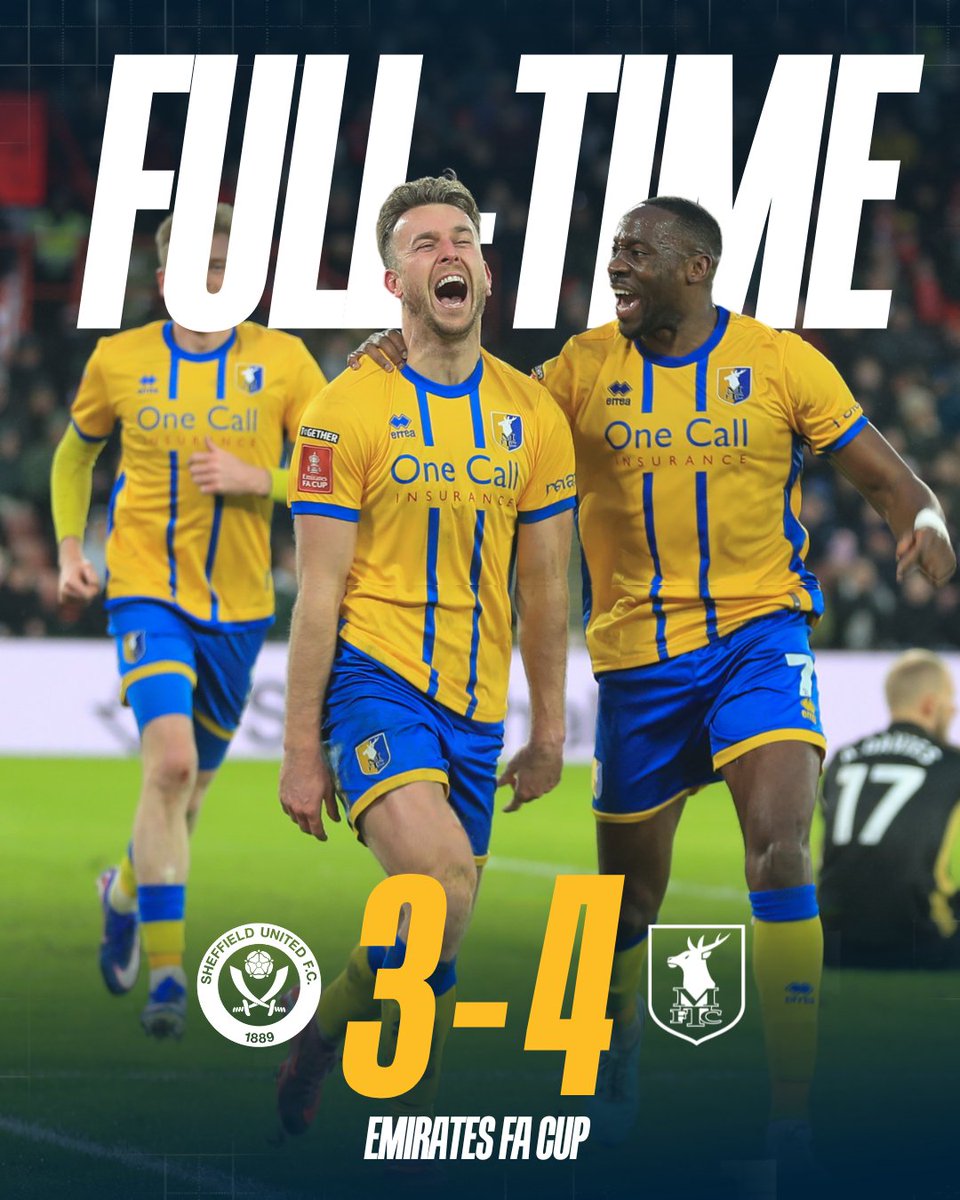 mansfieldtownfc's tweet image. 🏆 INTO ROUND FOUR AFTER A BIG WIN AT BRAMALL LANE!!! 🦌