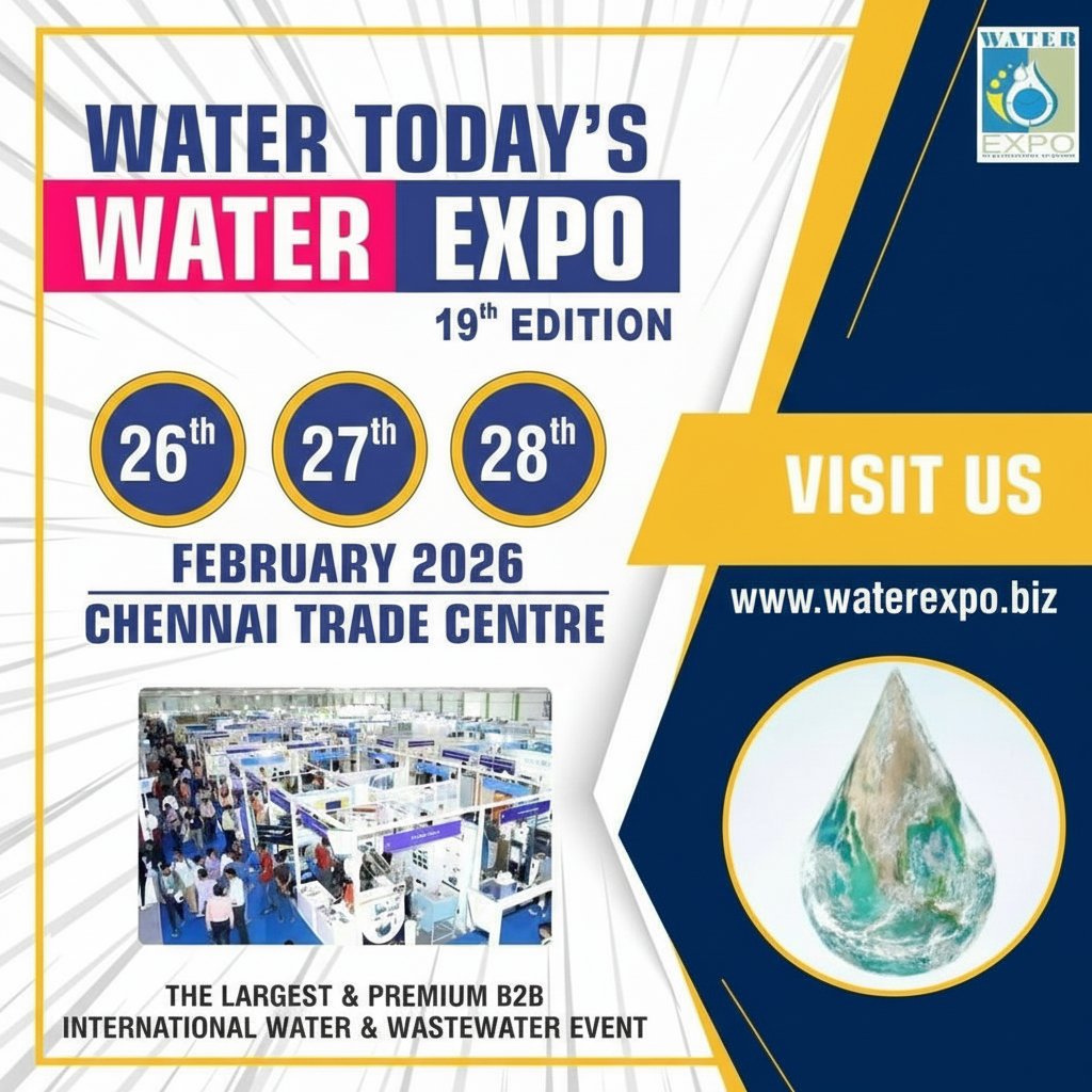Empowering Sustainable Water Infrastructure for India’s Cities
Visit WATER EXPO 2026 for innovative water &amp; wastewater solutions.
Register: zfrmz.com/1dtMvlYBoLB2A2…
26–28 Feb 2026 |Chennai Trade Centre
waterexpo.biz |info@watertoday.org | +917339379268
#WaterExpoChennai