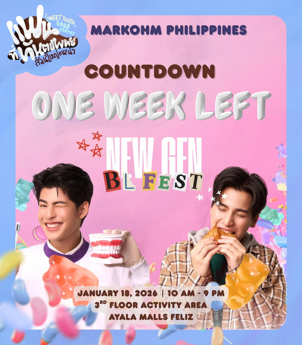 MarkOhmPH's tweet image. 📣📣 Come and join MarkOhm PH at Ayala Malls Feliz on Jan 18, 2025, for the New Gen BL Fest PH! 🎉 Hang out with fellow fans and various fans clubs for a fun-filled celebration! 🥰🤡☃️

#MarkOhm
#NewGenBLFestPH

Registration is still open! 
See you all guys!…