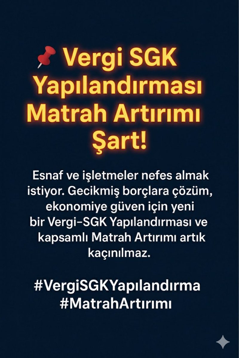 #VergiSGKYapılandırma 
#Matrahartırımı 
ESNAFLARA DESTEKİ