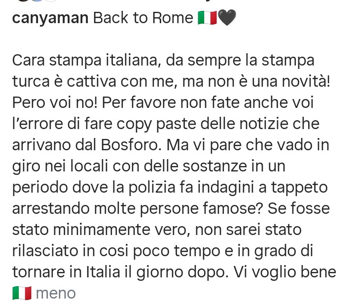Post Ig #CanYaman é tornato a casa a Roma per il resto ha detto lui🙂