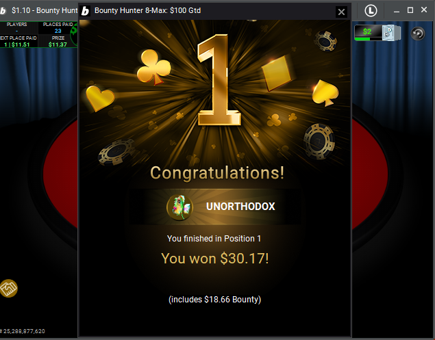 1st W since we've been back on <a href="/partypoker/">PartyPoker</a> 
It not always about the money 🤔😂
