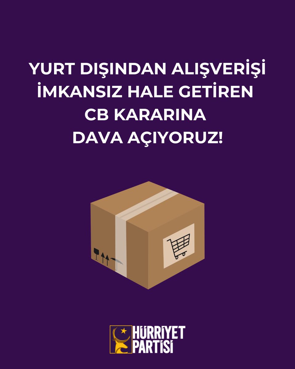 YURT DIŞINDAN ALIŞVERİŞİ İMKANSIZ HALE GETİREN CUMHURBAŞKANI KARARI’NA DAVA AÇIYORUZ.

Geçtiğimiz günlerde yayınlanan Cumhurbaşkanı Kararı ile daha önce 30 Euro’ya indirilen gümrük muafiyeti tümüyle kaldırılmıştır.

Bu kararla vatandaşların yurt dışından çevrim içi alışveriş