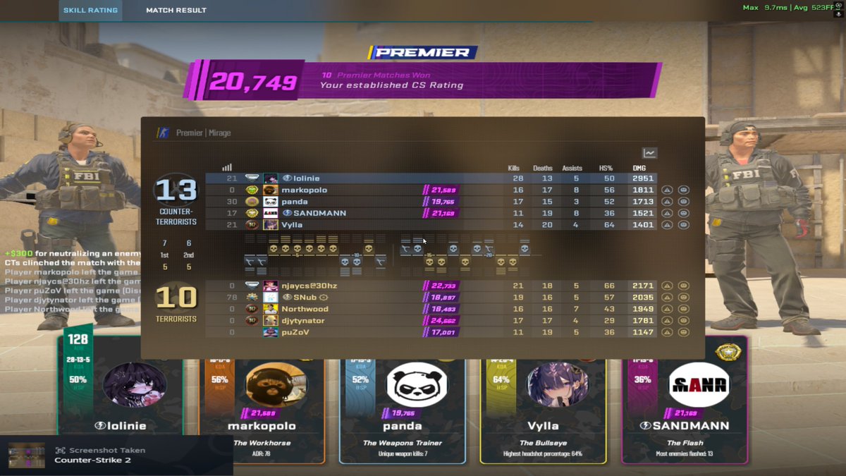 First time getting a rank in CS after taking a 4-5 year break, not to bad id say c: