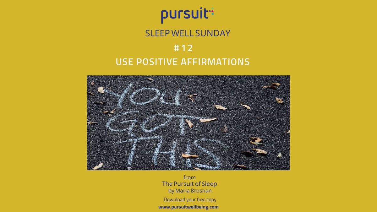 MariaBrosnan's tweet photo. Affirmations can do an important job. They give your busy mind something positive to focus on and can help break a negative thinking loop. 

For more tips to help you get a better night’s sleep, download our free e-book - https://t.co/jQc8OvUU2l https://t.co/Na6nGOJHdY