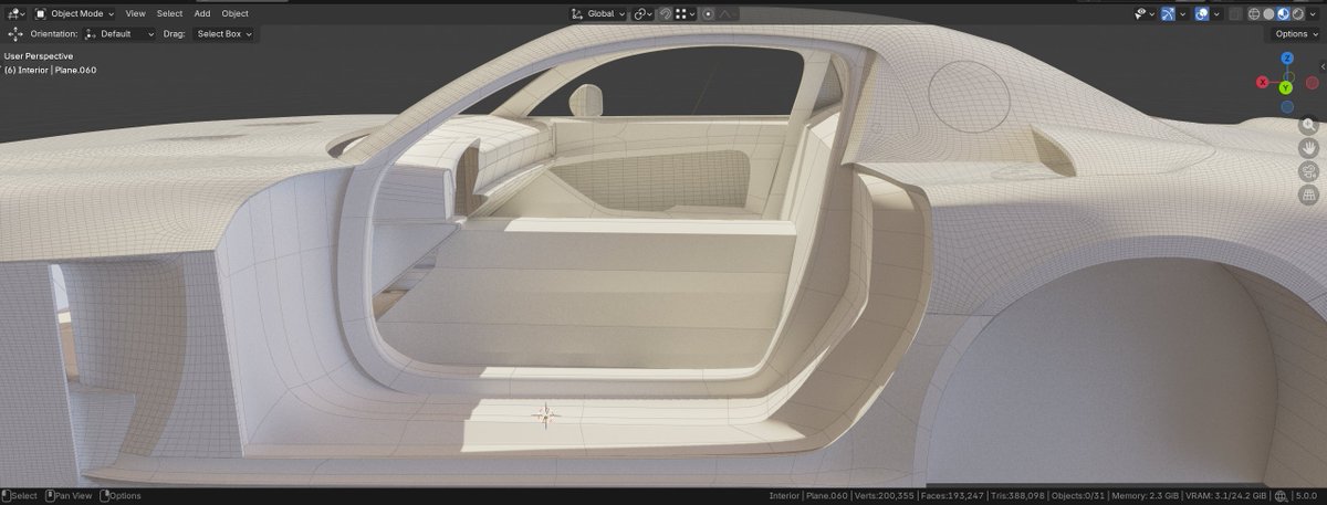 Back to modeling again, started working on the GT GR interior

#blender3d #b3d #eevee #automotive #supercar #3dmodeling #toyota