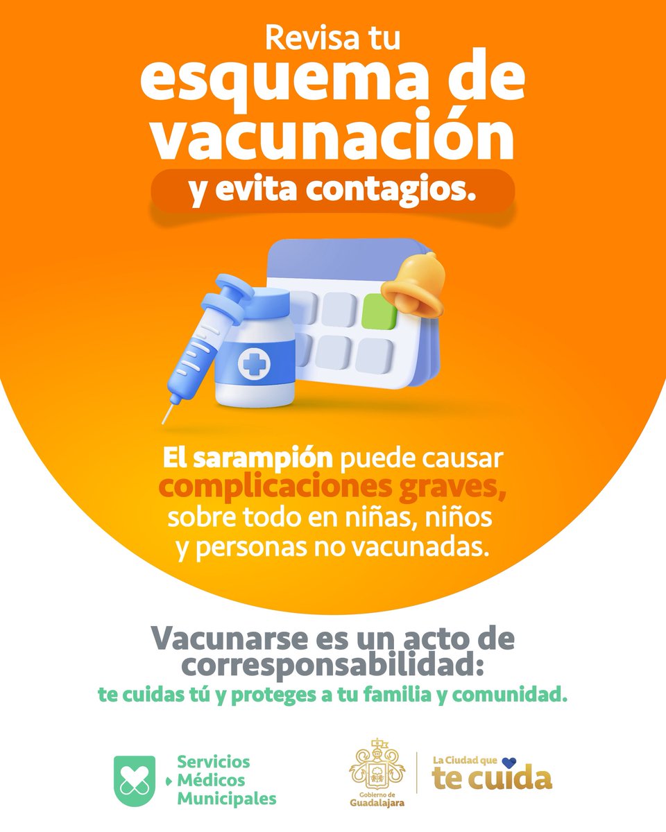 VeroDelgadilloG's tweet photo. Prevenir el contagio de sarampión es tarea de todas y todos.

Si no tienes tu esquema de vacunación completo, acude al centro de salud más cercano. Cuida tu salud y la de tus seres queridos. https://t.co/r4dll3Wd2r