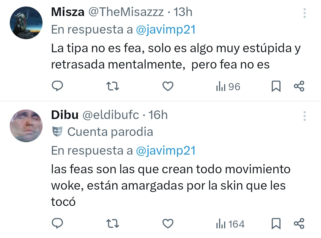 Se ha viralizado un post en el que, para desacreditar mi postura, el "debate" es si soy fea o no. No contraargumentan mis ideas: evalúan mi "follabilidad". Este es el precio que pagamos las mujeres por ocupar espacio en redes sociales.