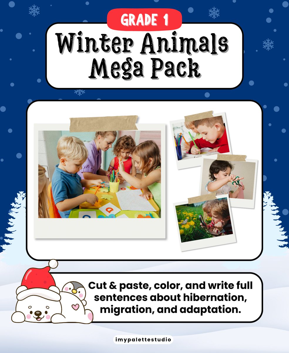 imypalettex's tweet photo. 🐻Download Grade 1 winter animal worksheets promoting thoughtful discussion and science reflection ❄️📚

AVAILABLE NOW ON TPT
🔗 https://t.co/4BEKDnF4nO

#TPT #imypalettestudio #ScienceDiscussion #Grade1 #WinterTheme #LiteracyActivities #Education https://t.co/zgn64F3Ukl