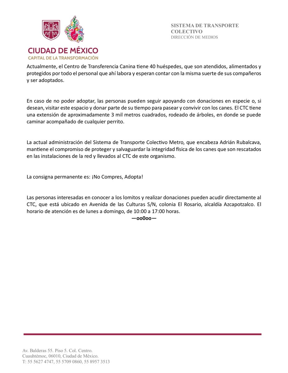 MetroCDMX's tweet image. Perritos del CTC, ayudantes de Santa y Reyes Magos fueron adoptados.
