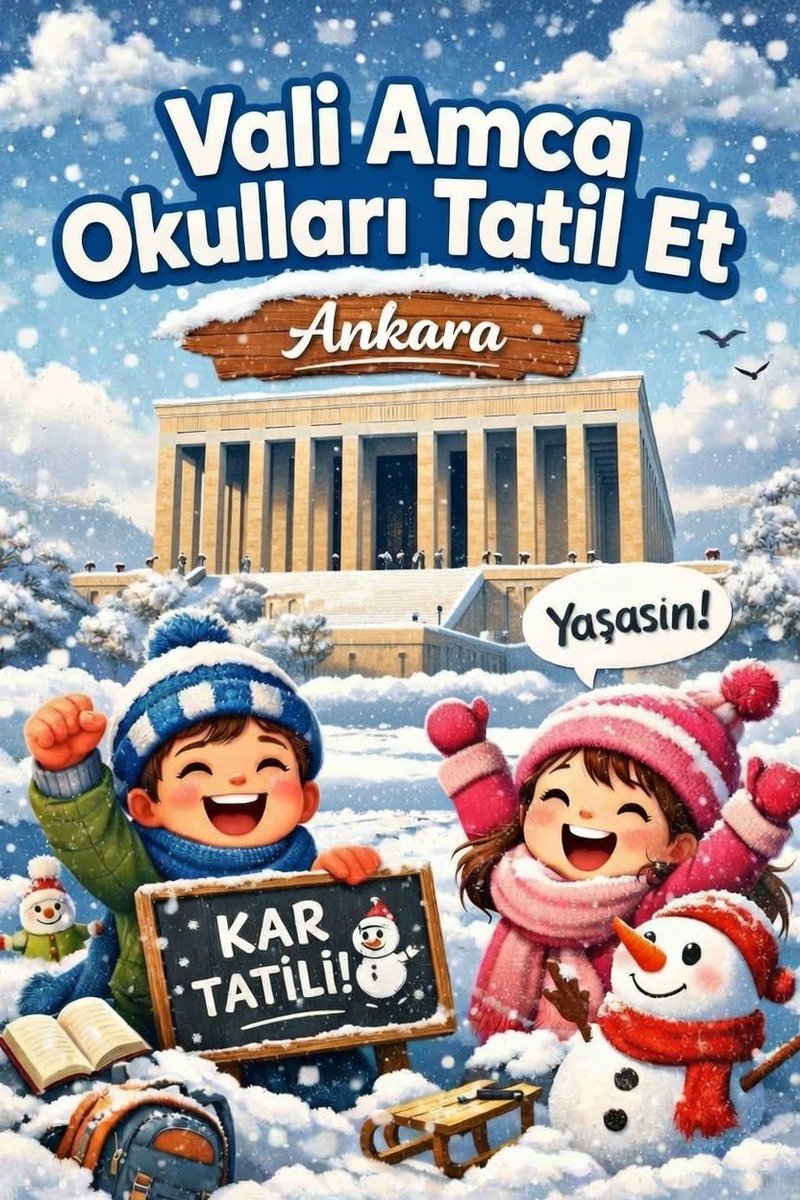 Ankaralı çocuklardan Vali Vasip Şahin’e çağrı: 

Vali amca okulları tatil et! 

<a href="/vasipsahin/">Vasip Şahin</a>  

❄️☃️🌨️🧿

#Ankara #valiamcaokullarıtatilet