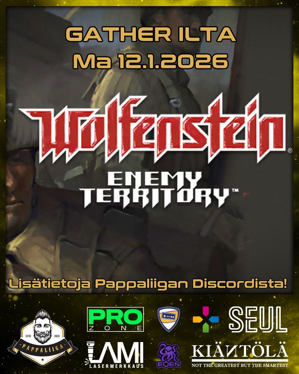 pappaliiga's tweet photo. Goldrush? Wurzbürg radar? Oasis? 
Kuulostaako tutulta? Tunnetko jo nostalgian? 

Pappaliiga herättää Enemy Territoryn henkiin! Tule mukaan maanantaina 12.1. gather iltaan. Järjestämme myös gather pelejä muinakin iltoina jatkossa. Vanhat konkarit että uudet tulokkaat ovat tervetulleita. 

Alkuun on tarkoitus järjestää peli-iltoja, joissa kaikki halukkaat pääsevät mukaan illan peleille ja pappojen määrän kasvaessa, voidaan alkaa järjestämään kilpailullisempaa toimintaa, kuten pieniä turnauksia, gathereita tai jopa laddereita!