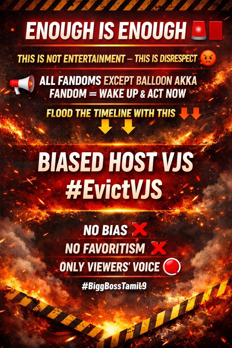BIASED HOST VJS

#EvictVJS
#REALWINNERPAARU
#BiggBossTamil9