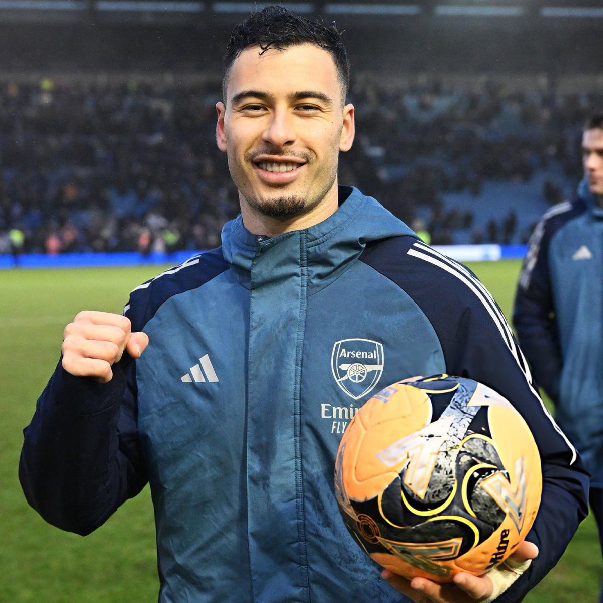 Gabriel Martineli with the match ball after his hat-trick ❤️⚪️🔴 #Arsenal