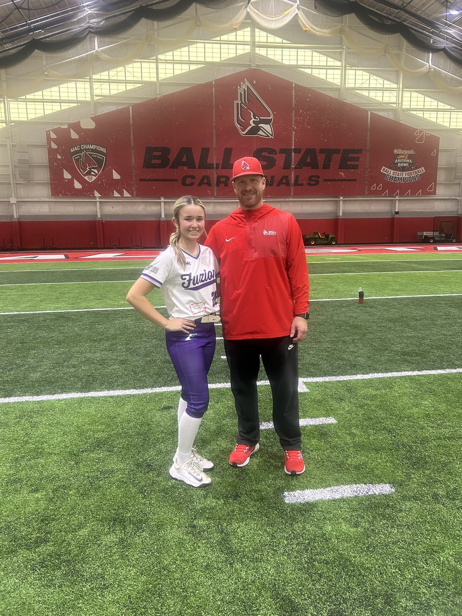 EmrieQuick's tweet image. Had an amazing day @BallStateSB yesterday learning so many new skills. Thank you @CoachPena_BSU , Coach Burns, Coach Steiner, and the team for putting on such a great camp!