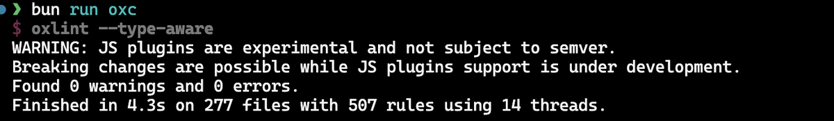 i fucking love oxlint holy shit