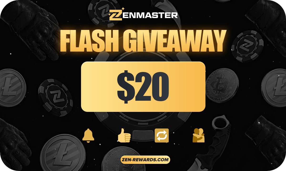 ZenMasterEU's tweet image. ⚡️ FLASH GIVEAWAY ⚡️

Prize: $20 in Gift Cards

To Enter: 
• Follow @ZenMasterEU 
• Like + RT
• Tag a friend

Winner picked in 48h. ⏳