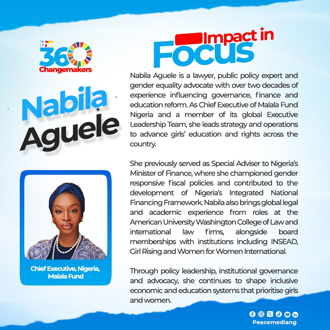 When we talk about girls’ education, someone has to be in the rooms where laws are written and budgets are signed.

Nabila Aguele is doing exactly that. As Chief Executive of Malala Fund Nigeria and a member of its global Executive Leadership Team, she leads strategy and