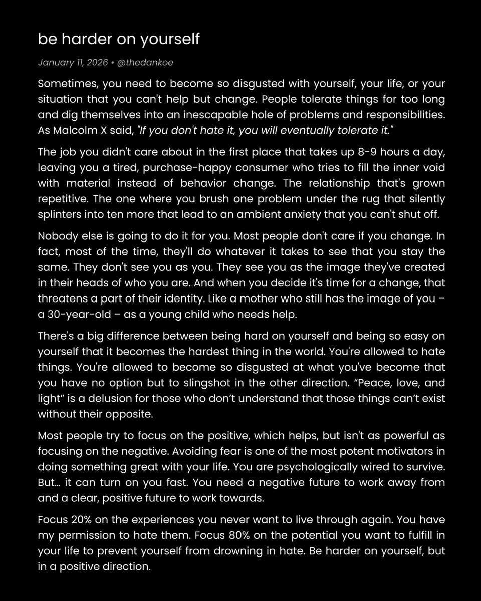 be harder on yourself