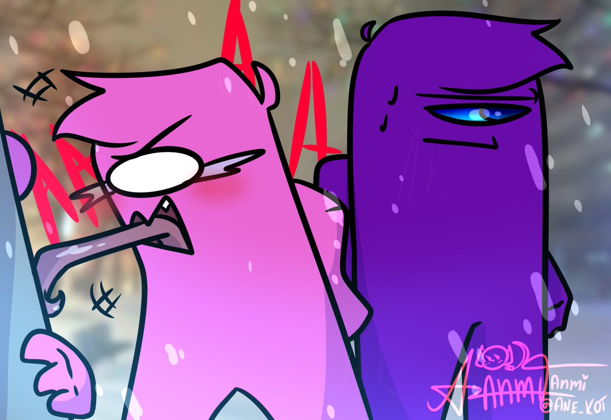 #amongus #rodamrix #rodamrixfanart #Purple #Pink !Google translate! Purple x Pink
Кто же знал, что Розовый действительно поверит, что металл на морозе становится сладким..... 
Who knew that Pink would actually believe that metal becomes sweet in the cold...