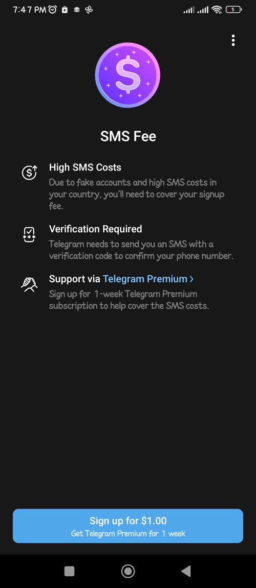 _Helmonica's tweet photo. Why can I just login 😭😭 how can I bypass this $1 subscription? #telegram https://t.co/LDLw9KukJF
