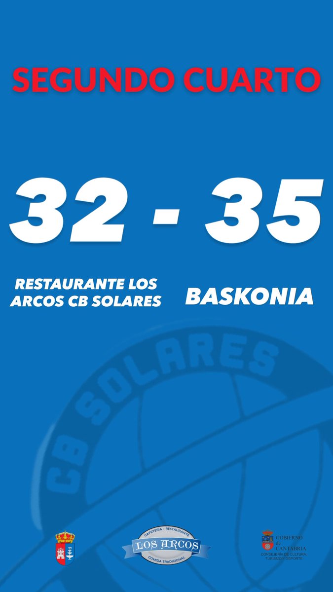 CBSolares's tweet image. 🏀| JORNADA 13

🕢Final primera parte

Restaurante Los Arcos CB Solares  3️⃣2️⃣➖3️⃣5️⃣ @Baskonia 

#TodoalRojo #TerceraFeb