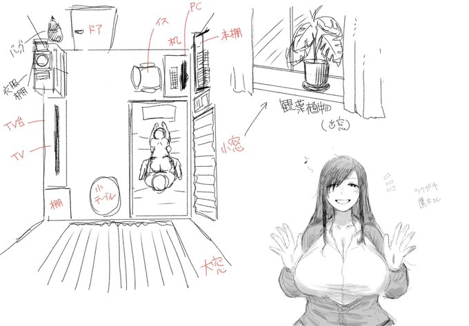次回作の間取り設定中。

背景もお話の解像度を上げる大事な要素やね。
(鷹木さんはただ描きたかっただけ) 