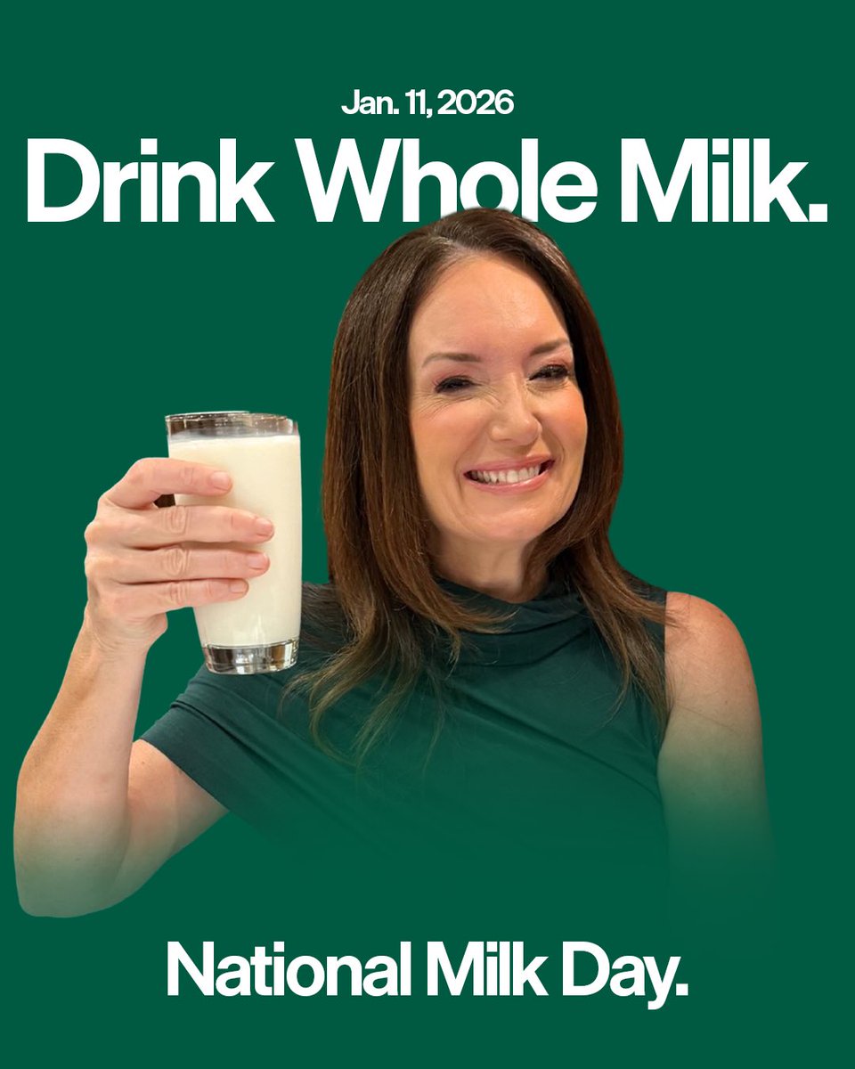 DRINK WHOLE MILK. 

On this #NationalMilkDay, I’m especially thankful for the men and women who make it possible - our dairy farmers. 🐄

Milk nourishes us from the very beginning, and whole milk remains one of nature’s most simple, nutrient-dense foods!!! 🥛💪

Today, we