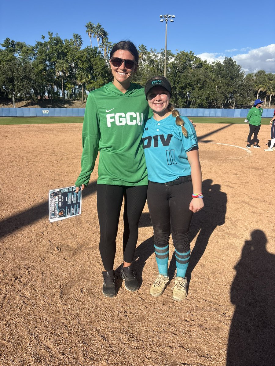 KacySheffield10's tweet photo. Thanks to @LindsayFico, @DevynFlaherty, and the rest of @FGCU_Softball staff for putting on a great camp yesterday! The campus was beautiful and the instruction was awesome! I can’t wait to come back soon! 🌴💙💚

It was also great to catch up with my friend, @Jalayla2029 !! 🫶🏼🫶🏼

@d1vision_sb @D1Vision_Elite @dkbandy07 @Cj_Simons  @TinaWiley03 
@ExtraInningSB @TopPreps
@LineDsoftball @LegacyLegendsS1 @SBRRetweets @SoftballRecruit @gatorjack72 @PrepSoftball @TOP_D1RECRUITS @ShowtimeSports1 @UncommittedUTR @D1ProScouts @MaxPreps @SportPrepX @CoastRecruits @CoastRecruitsSB @UWAA_United @AppStorms48176
@TAESoftball @hollomant