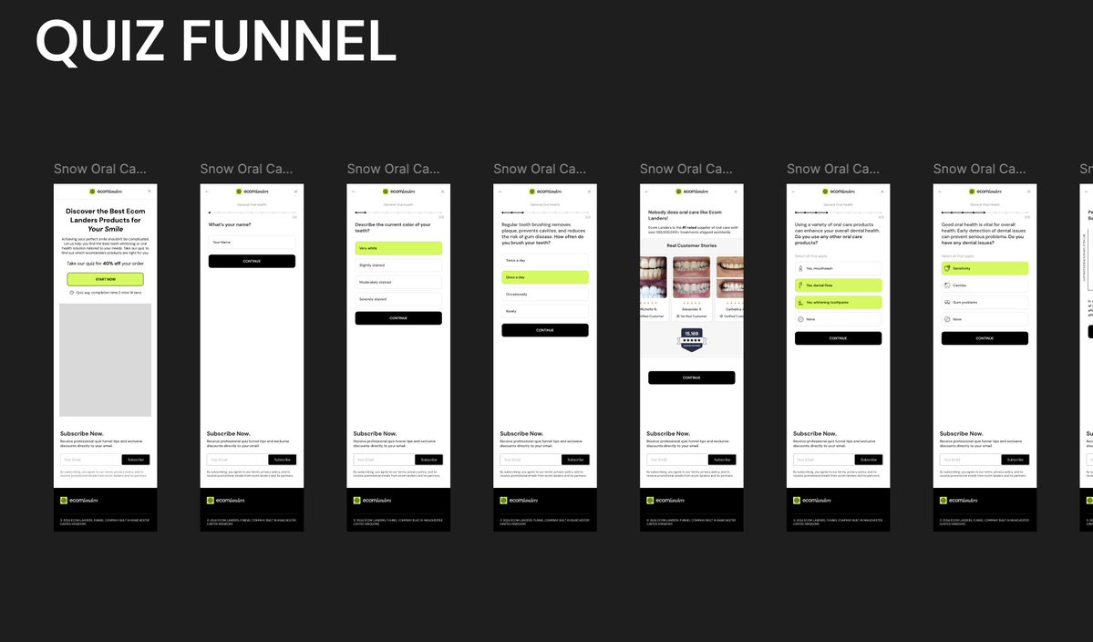 1ajaay's tweet image. Quiz funnels are one of the highest-converting mechanisms for ecom brands and most people build them completely wrong.

We build them right.

As promised, I've got an editable quiz funnel template we used for a REAL oral care client that converts millions in cold traffic into…