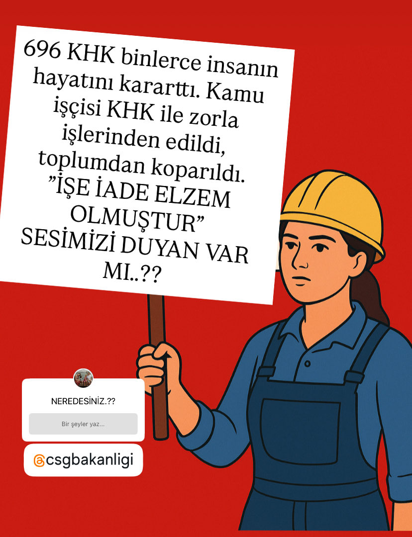 #ZorunluEmekliyeİşeİadeHakkı 
ZorlaEmekliEdilenler diyor ki!  En temel En büyük sorun "696 KHK İLE ZORUNLU EMEKLİ EDİLEN İŞÇİLERİN İŞE İADESİ" yasal bir düzenlemeyle sağlanmalıdırHakkımızı istiyoruz <a href="/RTErdogan/">Recep Tayyip Erdoğan</a> <a href="/isikhanvedat/">Prof. Dr. Vedat Işıkhan</a> <a href="/avabdullahguler/">Abdullah Güler</a> <a href="/akbasogluemin/">Av. M.Emin AKBAŞOĞLU 🇹🇷</a> <a href="/dbdevletbahceli/">Devlet Bahçeli</a>