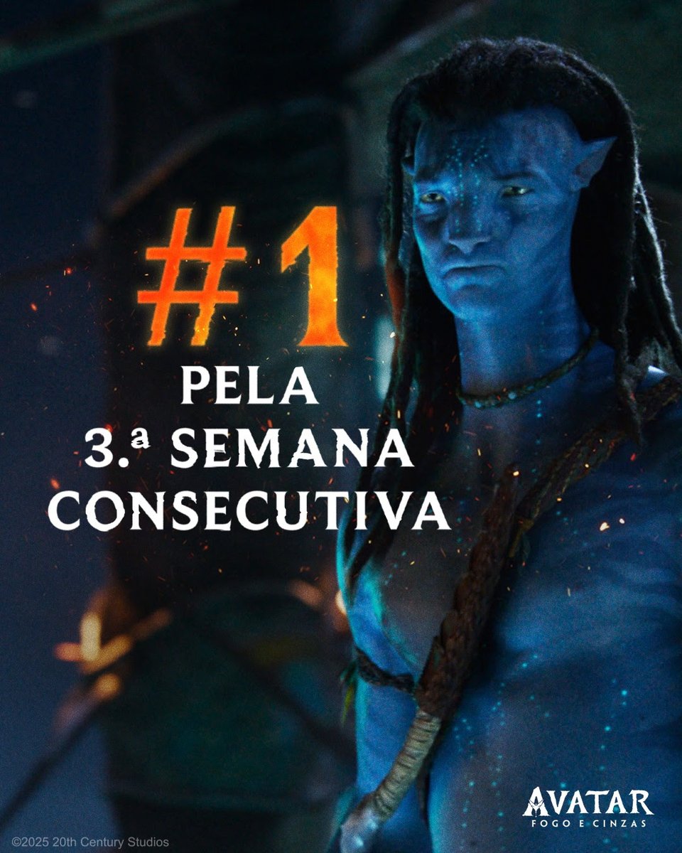 🎬Avatar: Fogo e Cinzas, do realizador vencedor do Óscar® James Cameron, mantém o #1 lugar no arranque de 2026. Já viu o filme? Compre já o bilhete em👉 ow.ly/ENTn50XUASQ  #avatar #filme #cinema