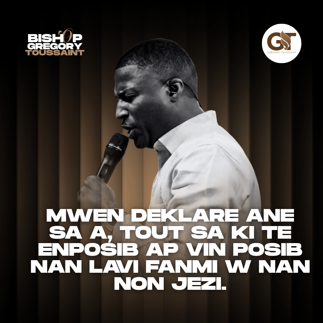 Tout sa ki enposib ap vin posib nan lavi fanmiw nan non Jezi 

#gregorytoussaint #shekinahfm