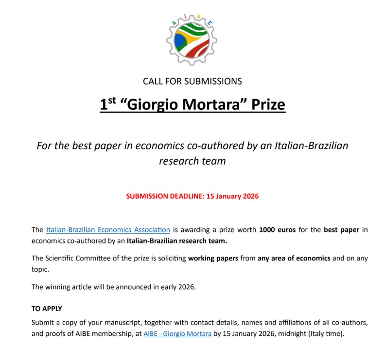 Associação Ítalo-Brasileira de Economia (AIBE) tweet media