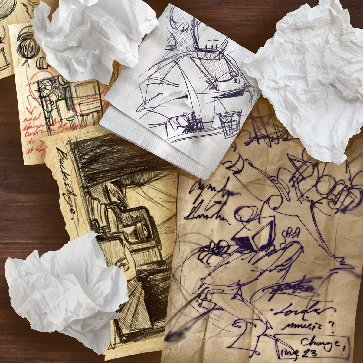 scarily_lacking's tweet image. Spamton's drawings in TV World. I like to think he liked to draw.

#DELTARUNE