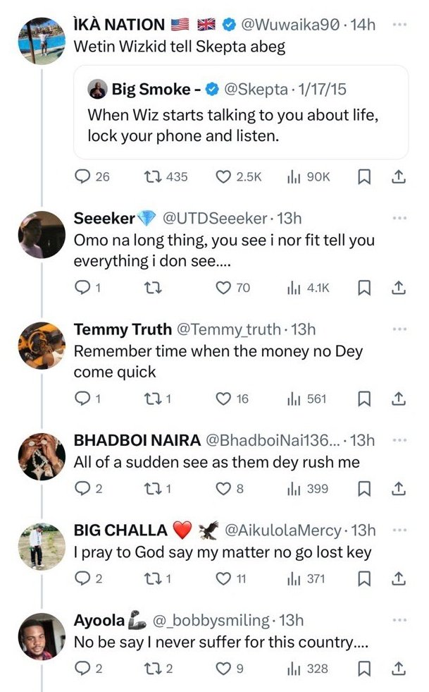 Mr_Md33_'s tweet image. Weting Wizkid tell Skepta?