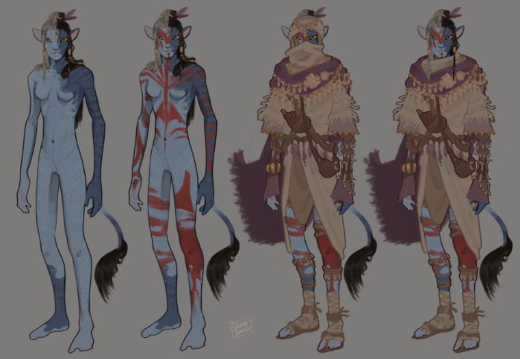 been working on a desert na'vi design lately