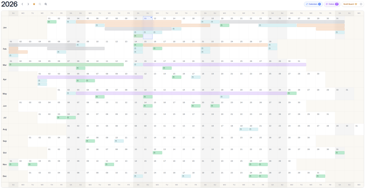 BirdseyeCal's tweet photo. Birdseye supports hiding event text to let content creators share how they are planning their year without revealing details https://t.co/aEAXGVhXch