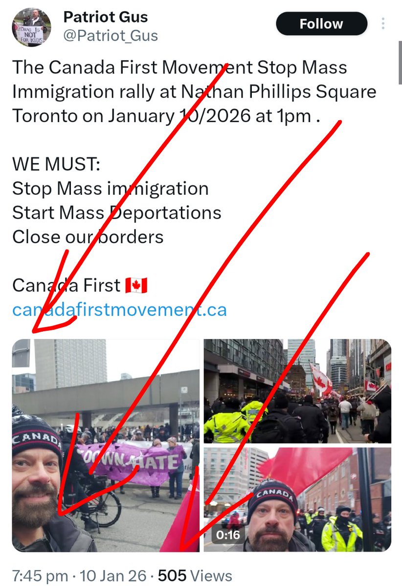 Neo-nazis were among the dozens of attendees at the "Canada first" rallies in Ottawa and Toronto.

It is not hyperbole to say "fuck off nazis." Because there was more than one, it's only Gus Stefanis that publicly posted his attendance.