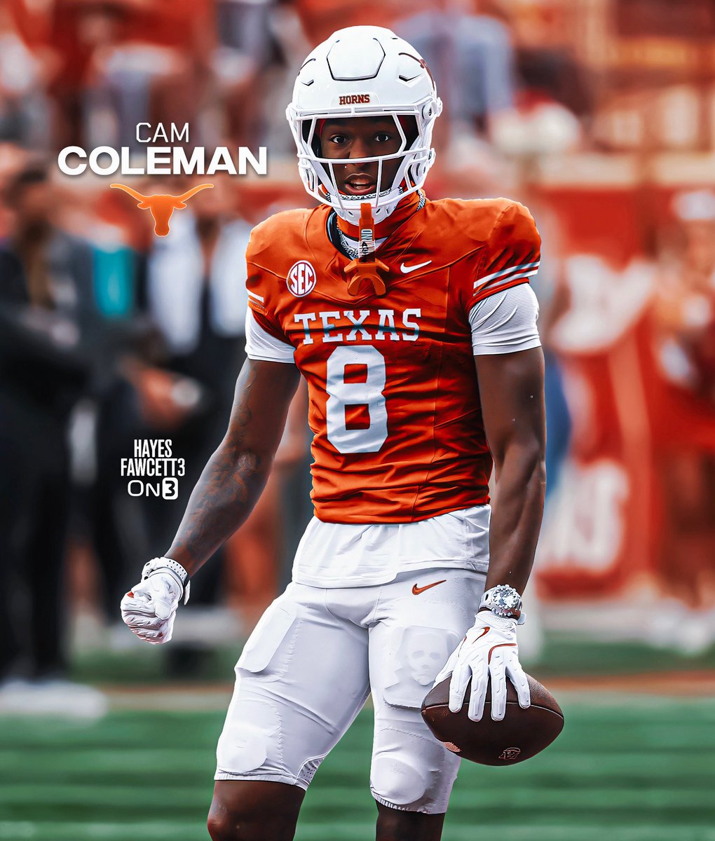 Hayesfawcett3's tweet image. BREAKING: Auburn star transfer WR Cam Coleman has Committed to Texas, source told @On3Sports

He’s the No. 1 WR in the On3 Portal Rankings

on3.com/transfer-porta…