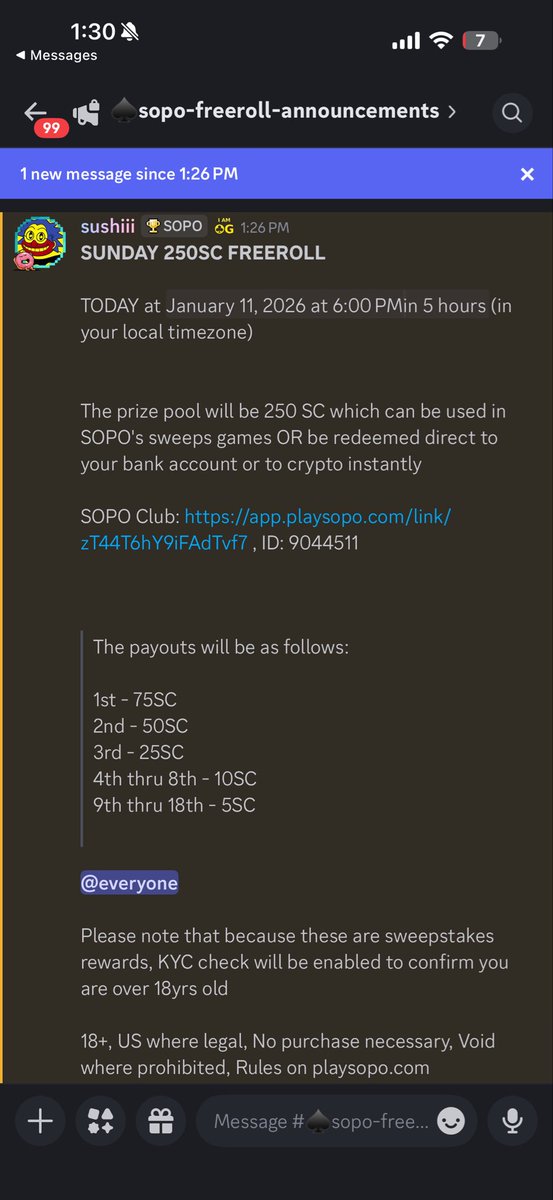 250SC free roll today on <a href="/PlaySOPO/">Social Poker</a> , literally come play for FREE to earn prizes. Best poker community out there 🤝

Come play poker for free with me on SocialPoker (SOPO)! link.playsopo.com/ZTQJGNJgA3tueA…

then I’ll send you the link to the discord where we are going to have multiple
