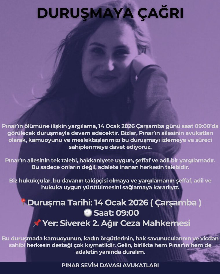 ErdalSevm02's tweet image. KARDEŞİM PINAR SEVİM ADALETİN SAĞLANMASINI BEKLİYOR❗️

(22.02.2024)-(11.01.2026)
Bugün 688.Gün 

❗️Yaptığınız , yapacağınız hiç bir şey adalet mücadelemizi durduramayacak❗️

💢olaydan 3 ay sonra bir anda ortaya çıkan tanıkla ( sanık abisiyle yaklaşık 12 telefon görüşmesi olmasına…